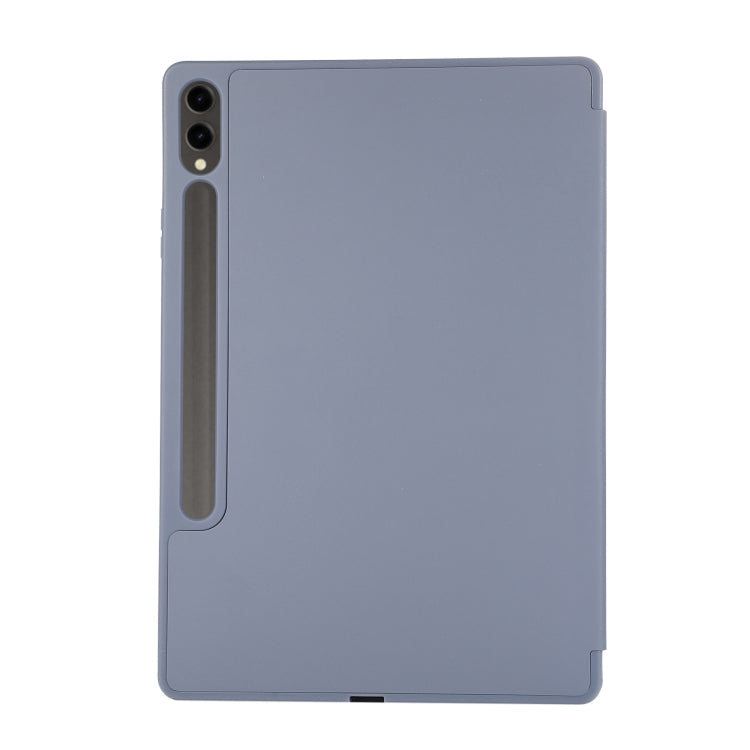 For Samsung Galaxy Tab S9+ / S10+ 3-Fold Pure Color TPU Leather Tablet Case with Pen Slot(Lavender) - Galaxy Tab S9+ Cases by PMC Jewellery | Online Shopping South Africa | PMC Jewellery | Buy Now Pay Later Mobicred