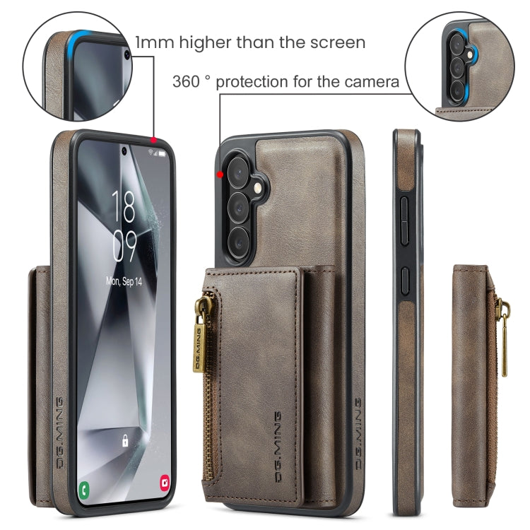 For Samsung Galaxy S24+ 5G DG.MING M5 Series Zip RFID Multi Card Detachable Leather Phone Case(Coffee) - Galaxy S24+ 5G Cases by DG.MING | Online Shopping South Africa | PMC Jewellery | Buy Now Pay Later Mobicred