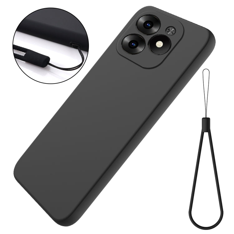 For Infinix Hot 40i Solid Color Liquid Silicone Dropproof Full Coverage Protective Case(Black) - Infinix Cases by PMC TechLife | Online Shopping South Africa | PMC TechLife | Buy Now Pay Later Mobicred