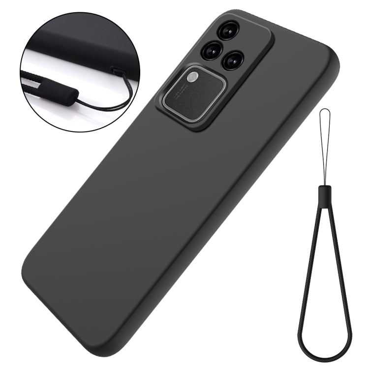 For vivo S18 / S18 Pro / V30 / V30 Pro Solid Color Liquid Silicone Dropproof Full Coverage Protective Case(Black) - S18 Cases by PMC TechLife | Online Shopping South Africa | PMC TechLife