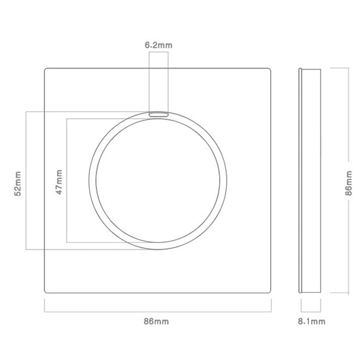 86mm Round LED Tempered Glass Switch Panel, Gray Round Glass, Style:Three Billing Control -  by PMC Jewellery | Online Shopping South Africa | PMC Jewellery | Buy Now Pay Later Mobicred