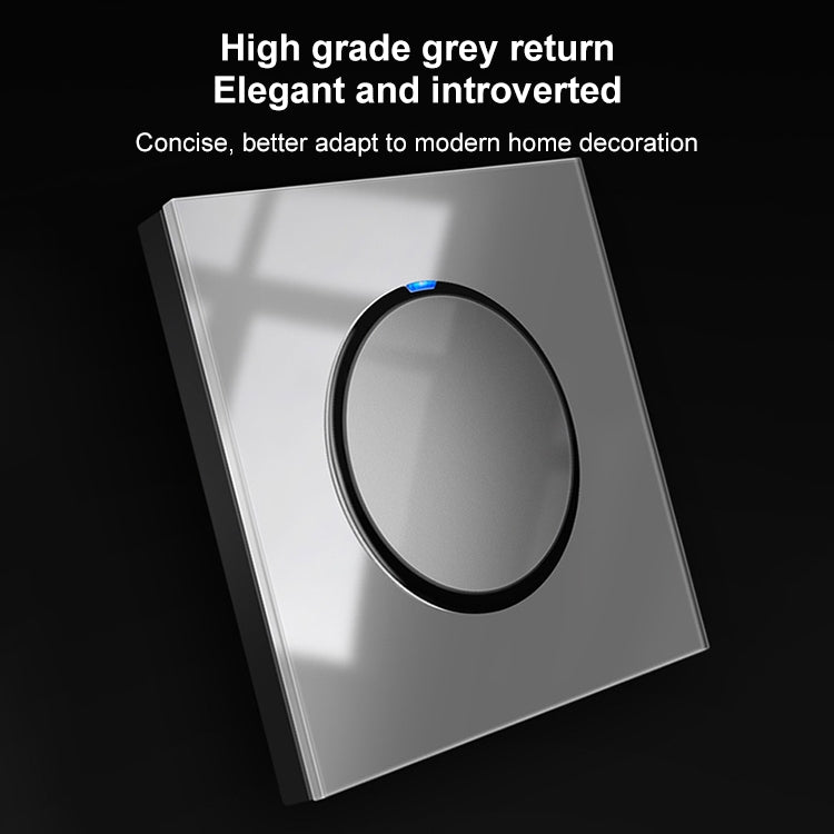 86mm Round LED Tempered Glass Switch Panel, Gray Round Glass, Style:Four Billing Control -  by PMC Jewellery | Online Shopping South Africa | PMC Jewellery | Buy Now Pay Later Mobicred