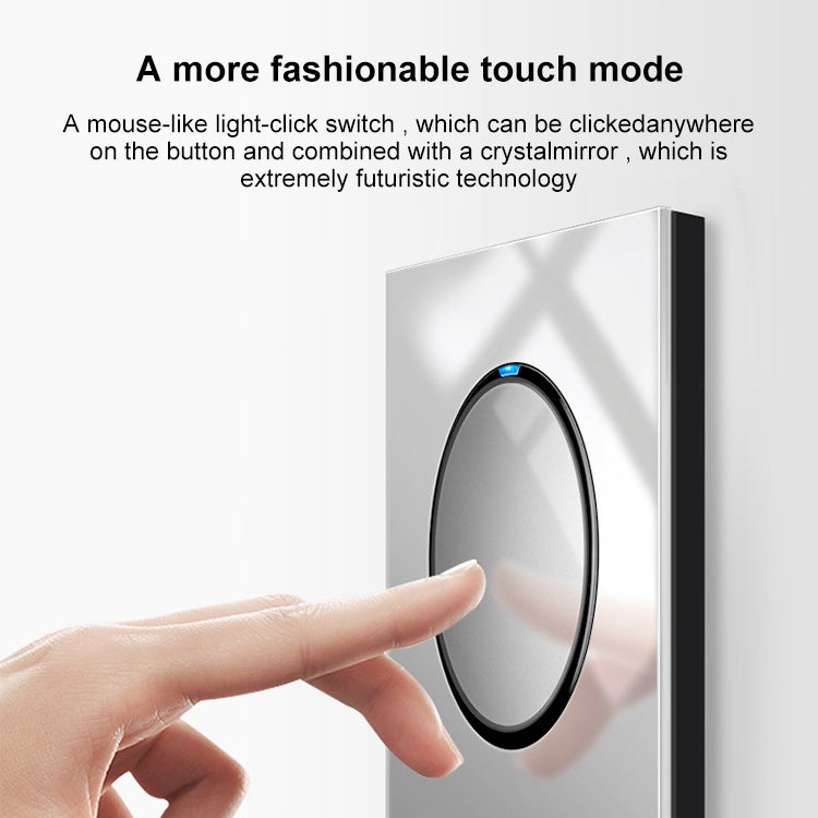 86mm Round LED Tempered Glass Switch Panel, Gray Round Glass, Style:Telephone Socket - Switch by PMC TechLife | Online Shopping South Africa | PMC TechLife | Buy Now Pay Later Mobicred