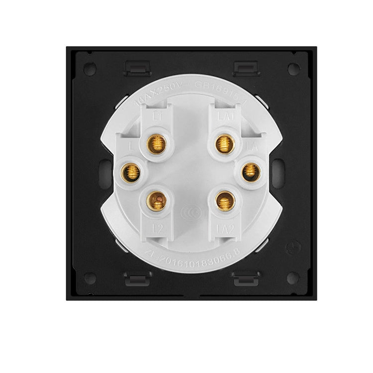 86mm Round LED Tempered Glass Switch Panel, Gray Round Glass, Style:Telephone-TV Socket - Switch by PMC Jewellery | Online Shopping South Africa | PMC Jewellery | Buy Now Pay Later Mobicred