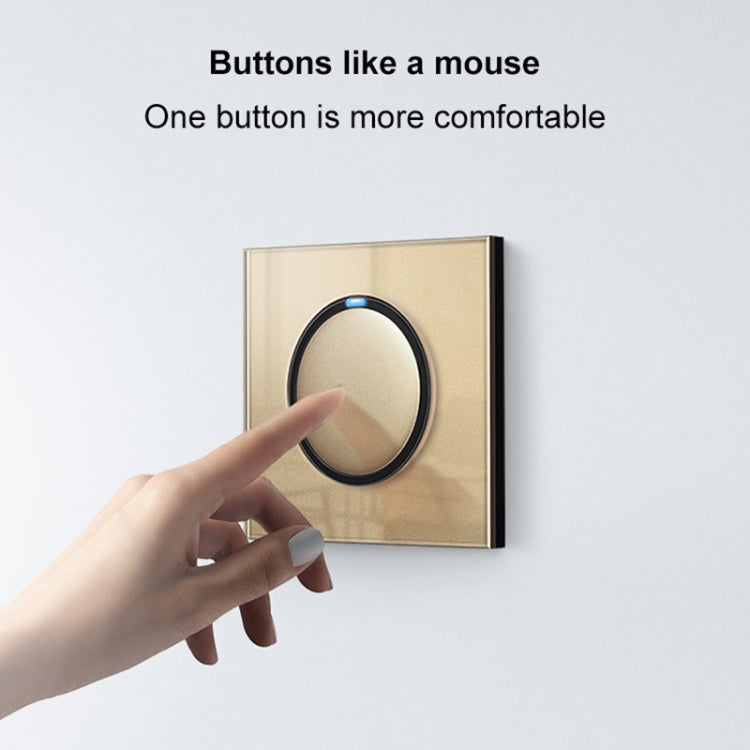 86mm Round LED Tempered Glass Switch Panel, Gold Round Glass, Style:Two Open Dual Control - free shipping - PMC Jewellery - Order now!