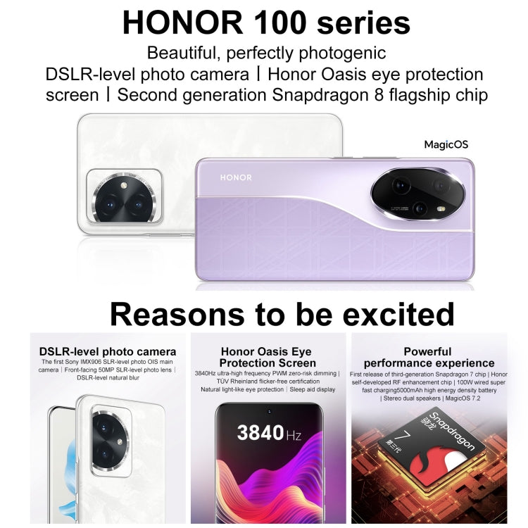 Honor 100, 16GB+512GB, Screen Fingerprint Identification, 6.7 inch MagicOS 7.2 Snapdragon 7 Gen 3 Octa Core up to 2.63GHz, Network: 5G, NFC, OTG, Support Google Play(Blue) - Honor by Huawei | Online Shopping South Africa | PMC Jewellery | Buy Now Pay Later Mobicred