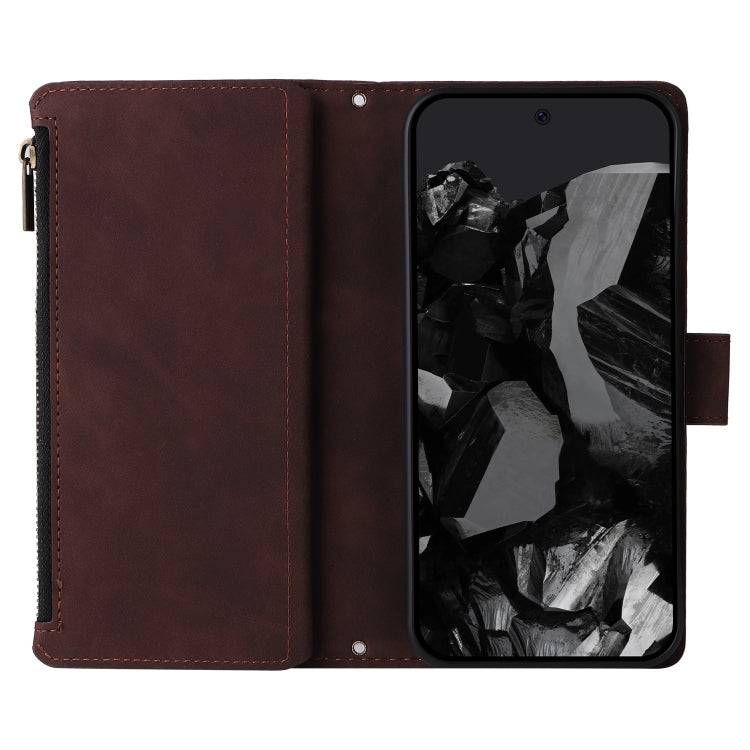 For Google Pixel 9 Pro Multifunctional Multi-Card Wallet Phone Leather Case(Coffee) - Google Cases by PMC Jewellery | Online Shopping South Africa | PMC Jewellery | Buy Now Pay Later Mobicred