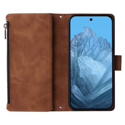 For Google Pixel 9 Multifunctional Multi-Card Wallet Phone Leather Case(Brown) - Google Cases by PMC Jewellery | Online Shopping South Africa | PMC Jewellery | Buy Now Pay Later Mobicred