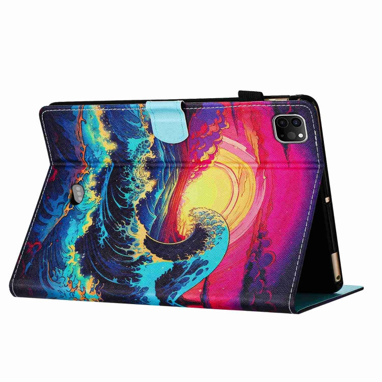 For iPad 11 Pro 2024 / 2020 / Air 4 10.9 Painted Pattern Stitching Smart Leather Tablet Case(Waves) - iPad Air (2022) / (2020) 10.9 Cases by PMC TechLife | Online Shopping South Africa | PMC TechLife | Buy Now Pay Later Mobicred