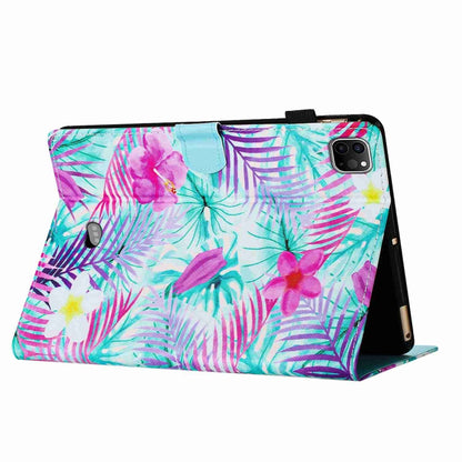 For iPad 11 Pro 2024 / 2020 / Air 4 10.9 Painted Pattern Stitching Smart Leather Tablet Case(Bougainvillea) - iPad Air (2022) / (2020) 10.9 Cases by PMC Jewellery | Online Shopping South Africa | PMC Jewellery | Buy Now Pay Later Mobicred