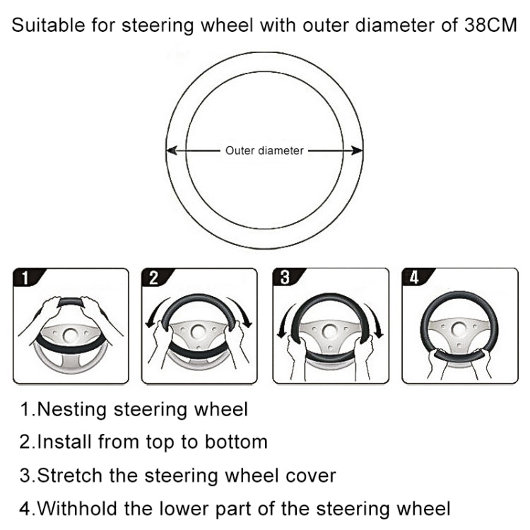 Super Fiber Leather Car Universal Anti-skid Steering Wheel Cover, Diameter: 38cm(Black Win Red) - Steering Wheel Accessories by PMC Jewellery | Online Shopping South Africa | PMC Jewellery | Buy Now Pay Later Mobicred