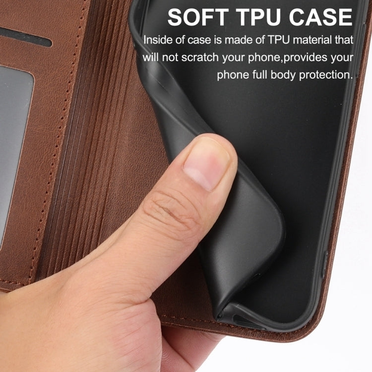For Google Pixel 9 Cubic Grid Calf Texture Magnetic Leather Phone Case(Brown) - Google Cases by PMC TechLife | Online Shopping South Africa | PMC TechLife | Buy Now Pay Later Mobicred