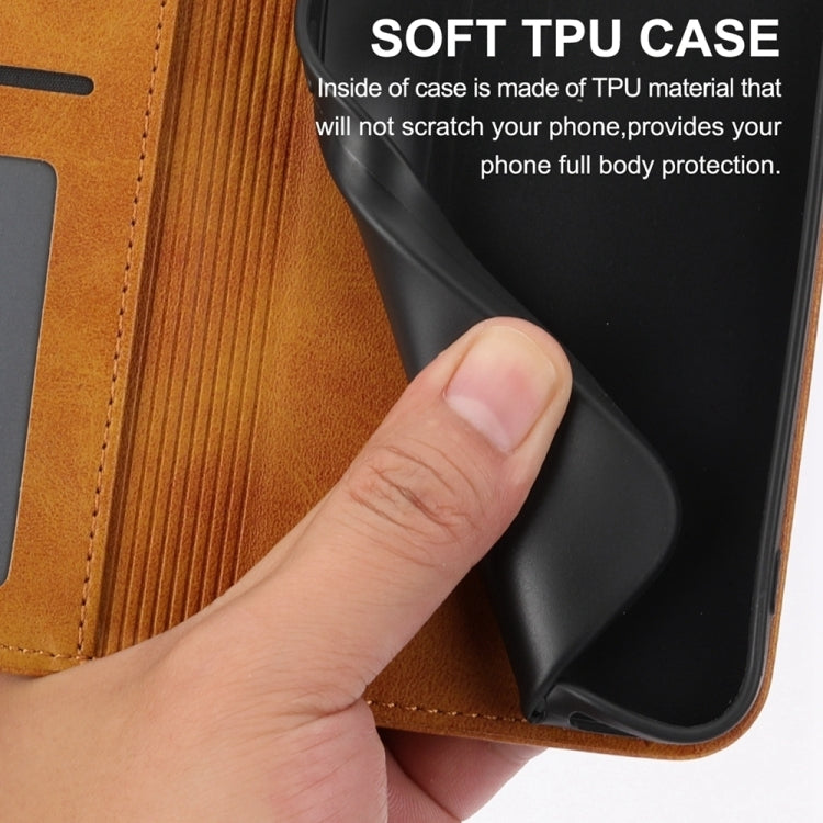 For Google Pixel 9 Cubic Grid Calf Texture Magnetic Leather Phone Case(Yellow) - Google Cases by PMC TechLife | Online Shopping South Africa | PMC TechLife | Buy Now Pay Later Mobicred