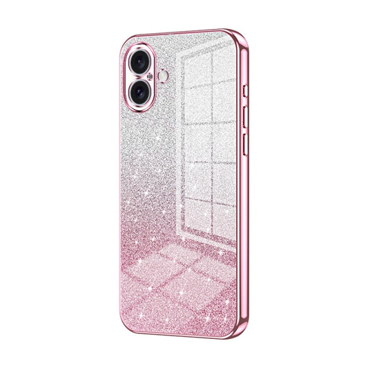 For iPhone 16 Plus Gradient Glitter Powder Electroplated Phone Case(Pink) - iPhone 16 Plus Cases by PMC Jewellery | Online Shopping South Africa | PMC Jewellery | Buy Now Pay Later Mobicred