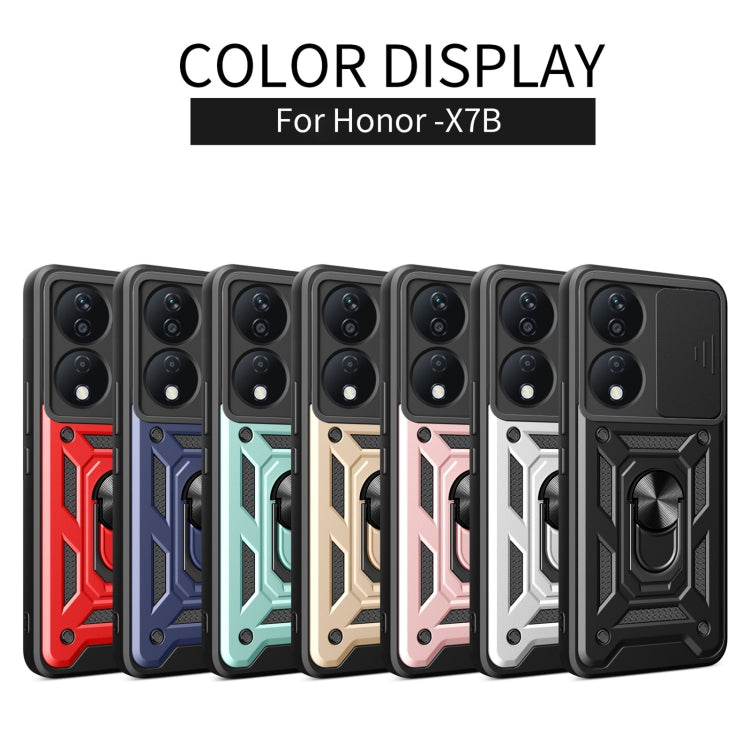 For Honor X7b Sliding Camera Cover Design TPU+PC Phone Case(Blue) - Honor Cases by PMC TechLife | Online Shopping South Africa | PMC TechLife | Buy Now Pay Later Mobicred
