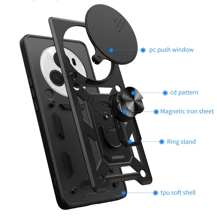 For Honor Magic6 Pro Sliding Camera Cover Design TPU+PC Phone Case(Rose Gold) - Honor Cases by PMC TechLife | Online Shopping South Africa | PMC TechLife | Buy Now Pay Later Mobicred