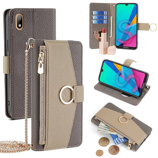 For Huawei Y5 2019 / Honor 8S Crossbody Litchi Texture Leather Phone Case(Grey) - Huawei Cases by PMC Jewellery | Online Shopping South Africa | PMC Jewellery | Buy Now Pay Later Mobicred