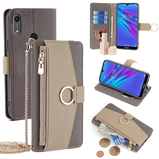 For Huawei Y6 2019 / Y6s 2019 Crossbody Litchi Texture Leather Phone Case(Grey) - Huawei Cases by PMC Jewellery | Online Shopping South Africa | PMC Jewellery | Buy Now Pay Later Mobicred