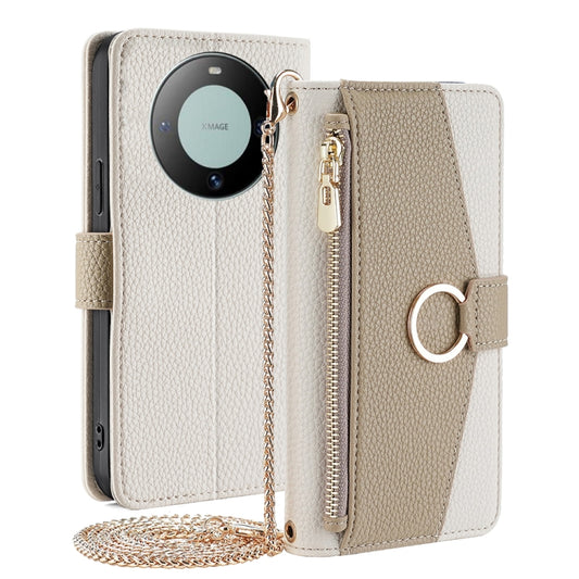 For Huawei Mate 60 Crossbody Litchi Texture Leather Phone Case(White) - Huawei Cases by PMC Jewellery | Online Shopping South Africa | PMC Jewellery | Buy Now Pay Later Mobicred