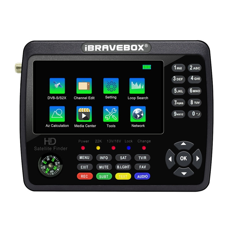 iBRAVEBOX V10 Finder Max 4.3 inch Display Digital Satellite Meter Signal Finder, Support DVB-S/S2/S2X, Plug Type:UK Plug(Black) - Satellite Finder by PMC Jewellery | Online Shopping South Africa | PMC Jewellery | Buy Now Pay Later Mobicred