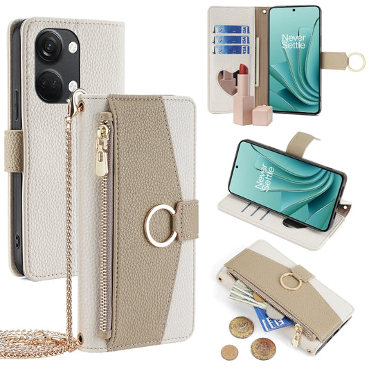 For OnePlus Ace 2V 5G Crossbody Litchi Texture Leather Phone Case(White) - OnePlus Cases by PMC Jewellery | Online Shopping South Africa | PMC Jewellery | Buy Now Pay Later Mobicred