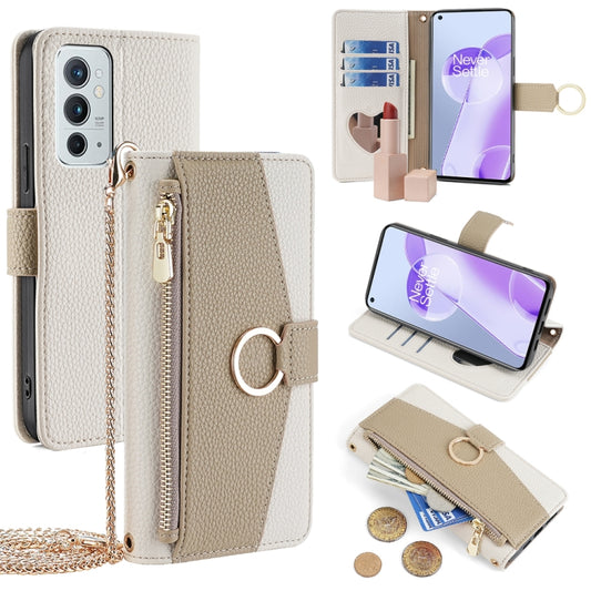 For OnePlus 9RT 5G Crossbody Litchi Texture Leather Phone Case(White) - OnePlus Cases by PMC Jewellery | Online Shopping South Africa | PMC Jewellery | Buy Now Pay Later Mobicred