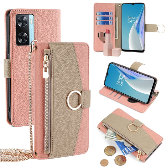 For OnePlus Nord N20 SE Crossbody Litchi Texture Leather Phone Case(Pink) - OnePlus Cases by PMC Jewellery | Online Shopping South Africa | PMC Jewellery | Buy Now Pay Later Mobicred