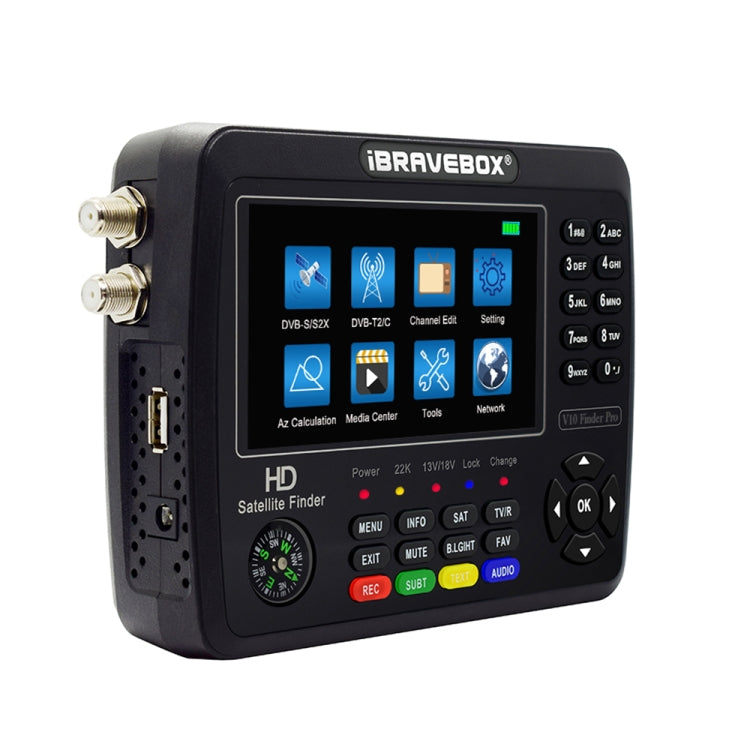 iBRAVEBOX V10 Finder Pro 4.3 inch Display Digital Satellite Meter Signal Finder, Support DVB-S/S2/S2X/T/T2/C, Plug Type:AU Plug(Black) - Satellite Finder by PMC Jewellery | Online Shopping South Africa | PMC Jewellery | Buy Now Pay Later Mobicred