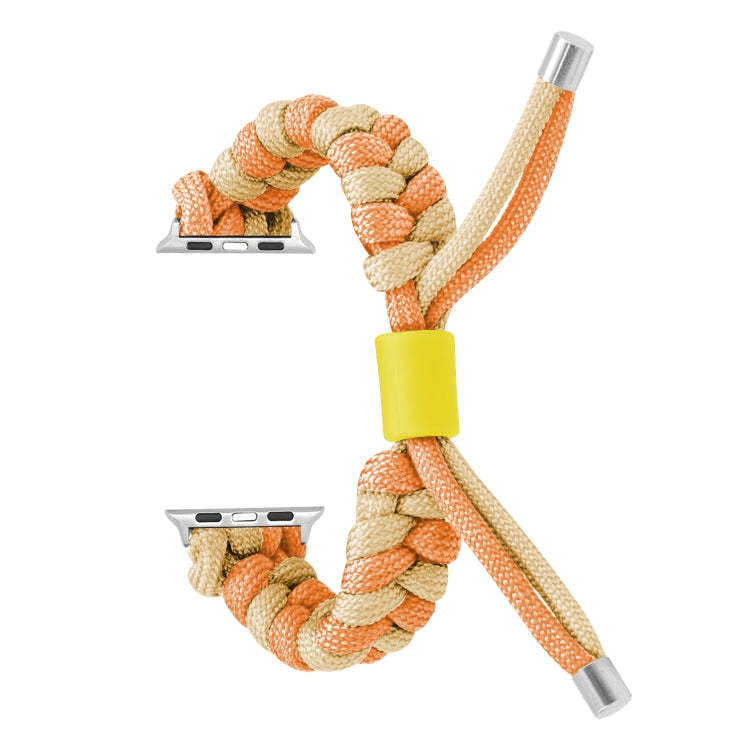 For Apple Watch Ultra 2 49mm Paracord Fishtail Braided Silicone Bead Watch Band(Orange Yellow) - Watch Bands by PMC Jewellery | Online Shopping South Africa | PMC Jewellery | Buy Now Pay Later Mobicred