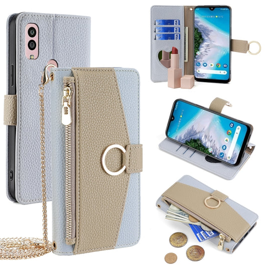 For Kyocera Android One S10 Crossbody Litchi Texture Leather Phone Case(Blue) - More Brand by PMC Jewellery | Online Shopping South Africa | PMC Jewellery | Buy Now Pay Later Mobicred