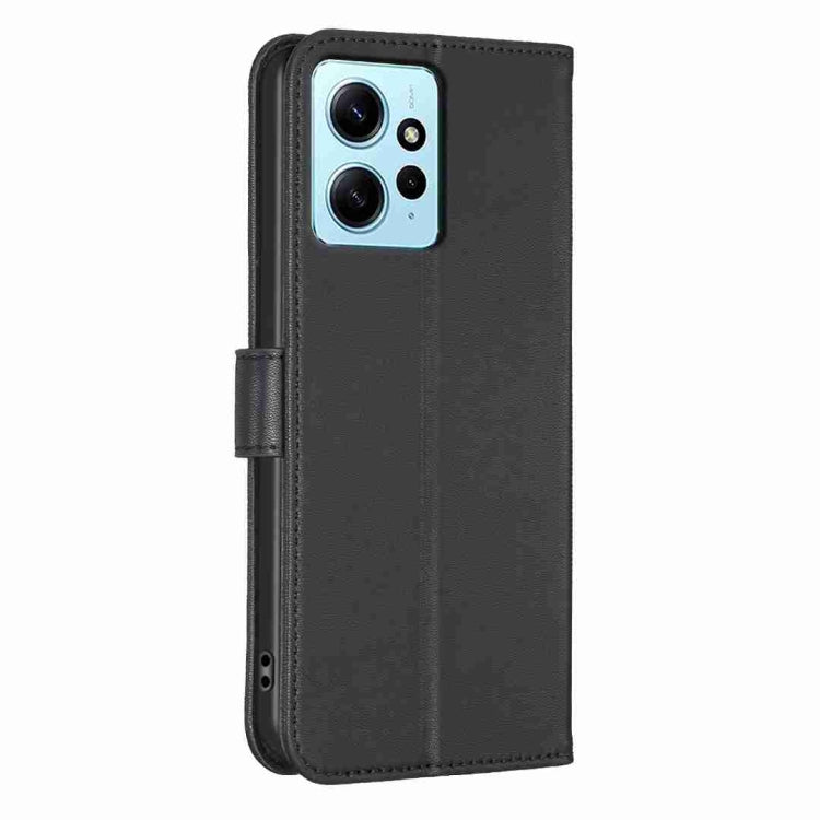 For Xiaomi Redmi Note 12 4G Global Four-leaf Embossed Leather Phone Case(Black) - Xiaomi Cases by PMC TechLife | Online Shopping South Africa | PMC TechLife | Buy Now Pay Later Mobicred