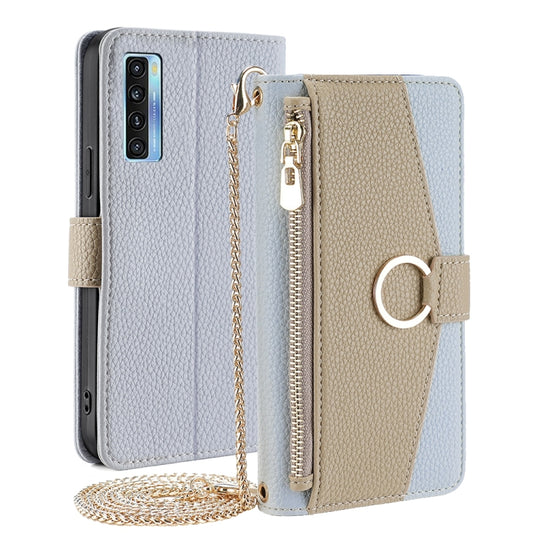 For TCL 20 5G / 20S / 20L / 20L+ Crossbody Litchi Texture Leather Phone Case(Blue) - More Brand by PMC Jewellery | Online Shopping South Africa | PMC Jewellery | Buy Now Pay Later Mobicred