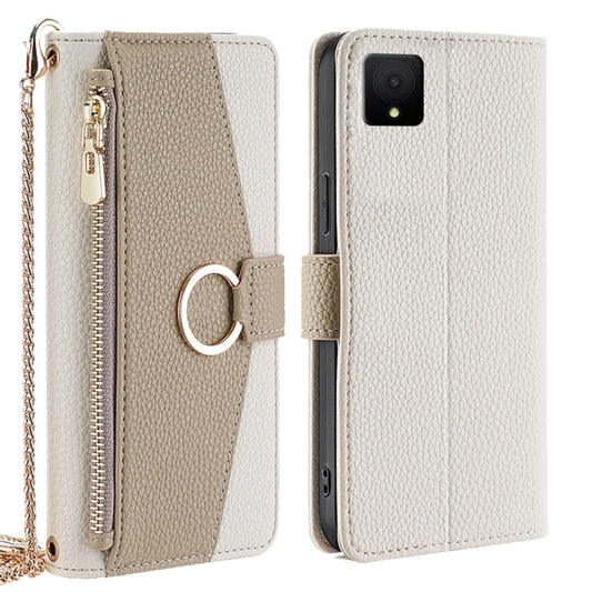 For TCL 502 Crossbody Litchi Texture Leather Phone Case(White) - More Brand by PMC Jewellery | Online Shopping South Africa | PMC Jewellery | Buy Now Pay Later Mobicred