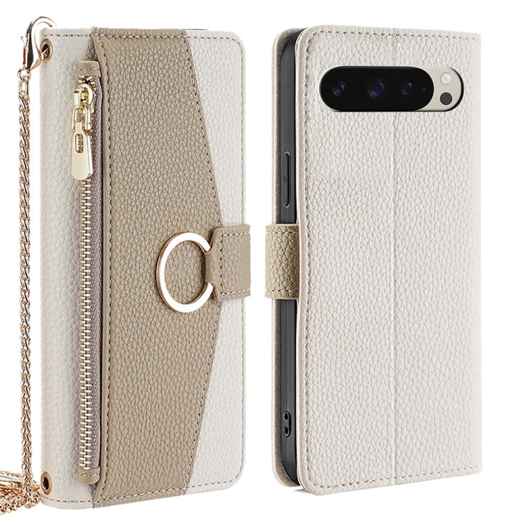 For Google Pixel 9 Crossbody Litchi Texture Leather Phone Case(White) - Google Cases by PMC TechLife | Online Shopping South Africa | PMC TechLife | Buy Now Pay Later Mobicred