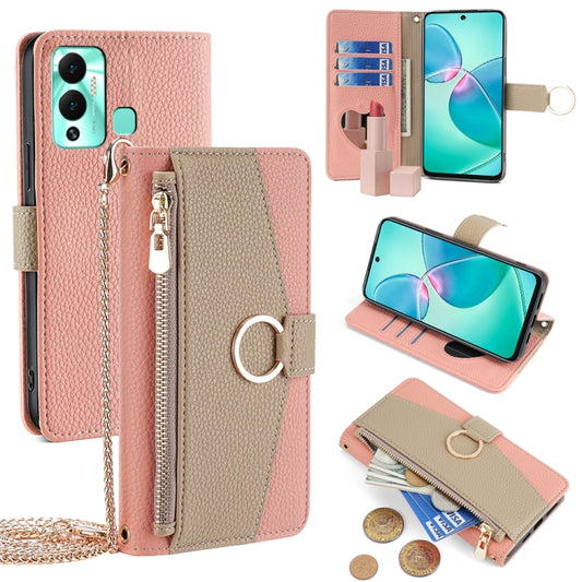 For Infinix Hot 12 Play Crossbody Litchi Texture Leather Phone Case(Pink) - Infinix Cases by PMC Jewellery | Online Shopping South Africa | PMC Jewellery | Buy Now Pay Later Mobicred