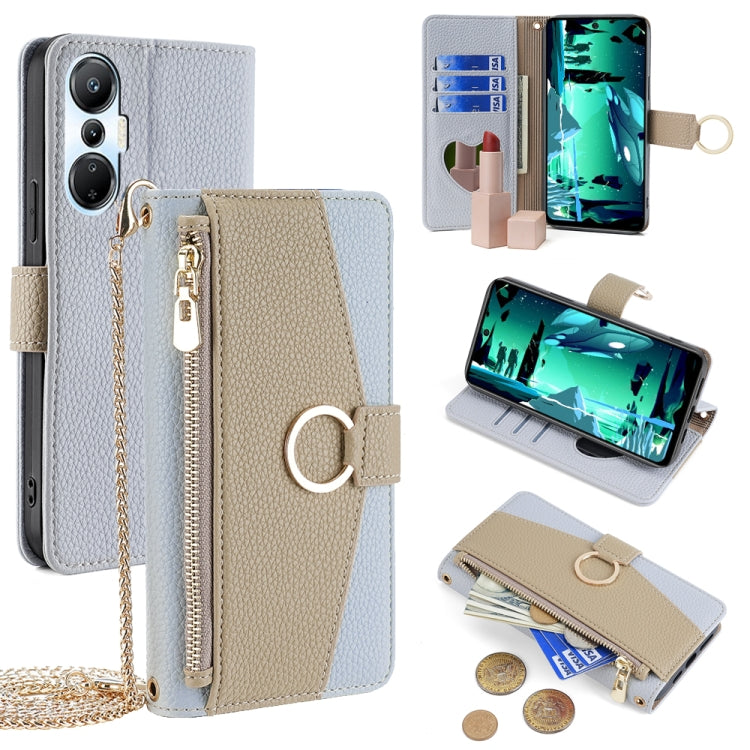 For Infinix Hot 20S Crossbody Litchi Texture Leather Phone Case(Blue) - Infinix Cases by PMC TechLife | Online Shopping South Africa | PMC TechLife | Buy Now Pay Later Mobicred