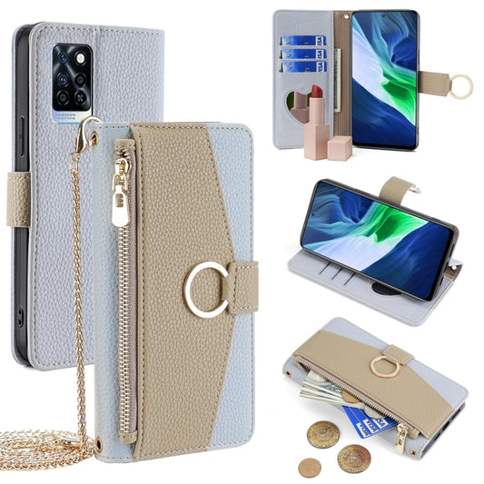 For Infinix Note 10 Pro Crossbody Litchi Texture Leather Phone Case(Blue) - Infinix Cases by PMC Jewellery | Online Shopping South Africa | PMC Jewellery | Buy Now Pay Later Mobicred