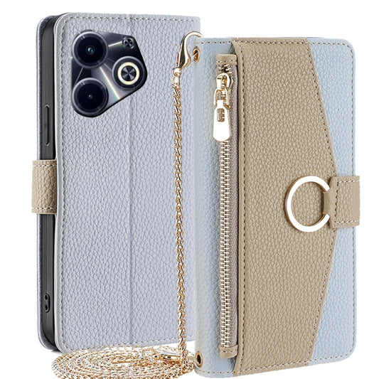 For Infinix Hot 40i Crossbody Litchi Texture Leather Phone Case(Blue) - Infinix Cases by PMC Jewellery | Online Shopping South Africa | PMC Jewellery | Buy Now Pay Later Mobicred