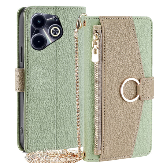 For Infinix Hot 40i Crossbody Litchi Texture Leather Phone Case(Green) - Infinix Cases by PMC Jewellery | Online Shopping South Africa | PMC Jewellery | Buy Now Pay Later Mobicred