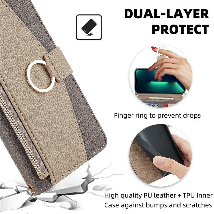 For Infinix Note 40 Pro 5G Crossbody Litchi Texture Leather Phone Case(Grey) - Infinix Cases by PMC TechLife | Online Shopping South Africa | PMC TechLife | Buy Now Pay Later Mobicred