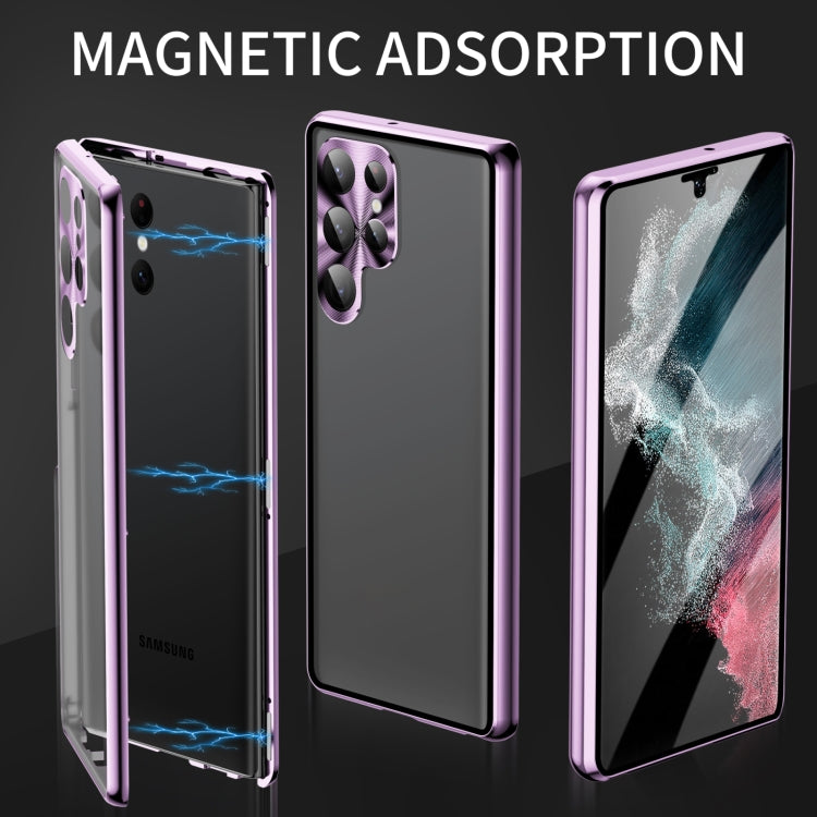 For Samsung Galaxy S24 Ultra 5G HD Full Cover Magnetic Metal Tempered Glass Phone Case(Silver) - Galaxy S24 Ultra 5G Cases by PMC Jewellery | Online Shopping South Africa | PMC Jewellery