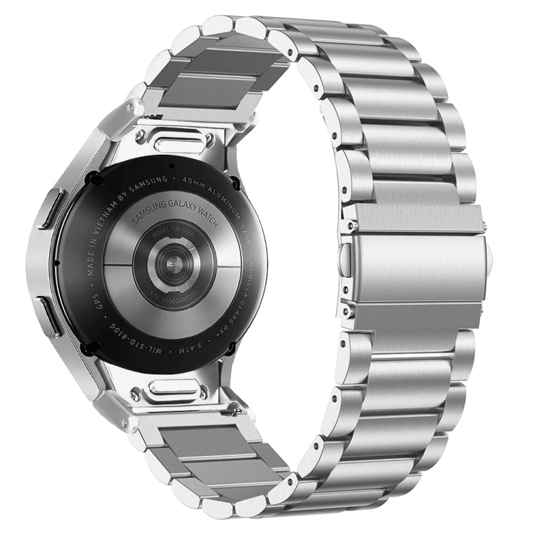 For Samsung Galaxy Watch 6 Quick Release Button Three-bead Stainless Steel Watch Band(Silver) - free shipping - PMC TechLife - Order now!
