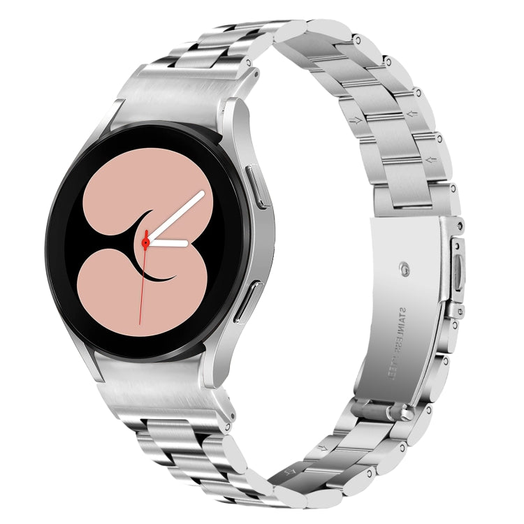 For Samsung Galaxy Watch 6 Quick Release Button Slim Three-bead Stainless Steel Watch Band(Silver) - free shipping - PMC TechLife - Order now!