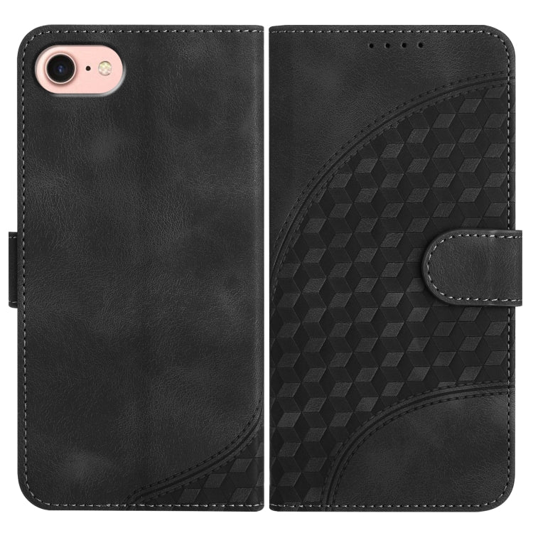 For iPhone SE 2024 YX0060 Elephant Head Embossed Phone Leather Case with Lanyard(Black) - More iPhone Cases by PMC Jewellery | Online Shopping South Africa | PMC Jewellery | Buy Now Pay Later Mobicred