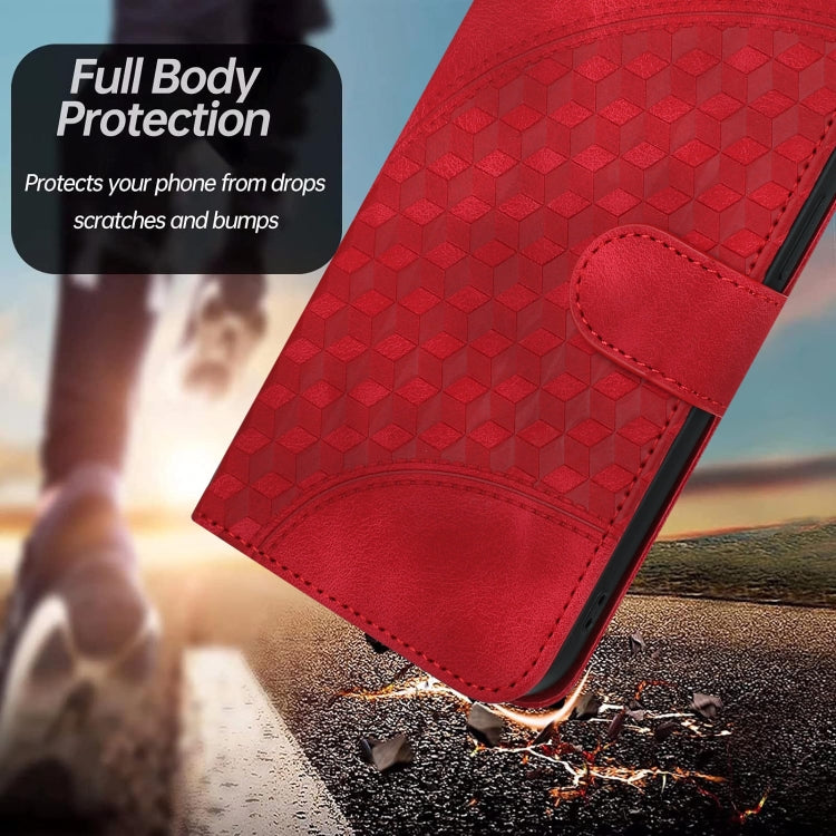 For iPhone SE 2024 YX0060 Elephant Head Embossed Phone Leather Case with Lanyard(Red) - More iPhone Cases by PMC Jewellery | Online Shopping South Africa | PMC Jewellery | Buy Now Pay Later Mobicred