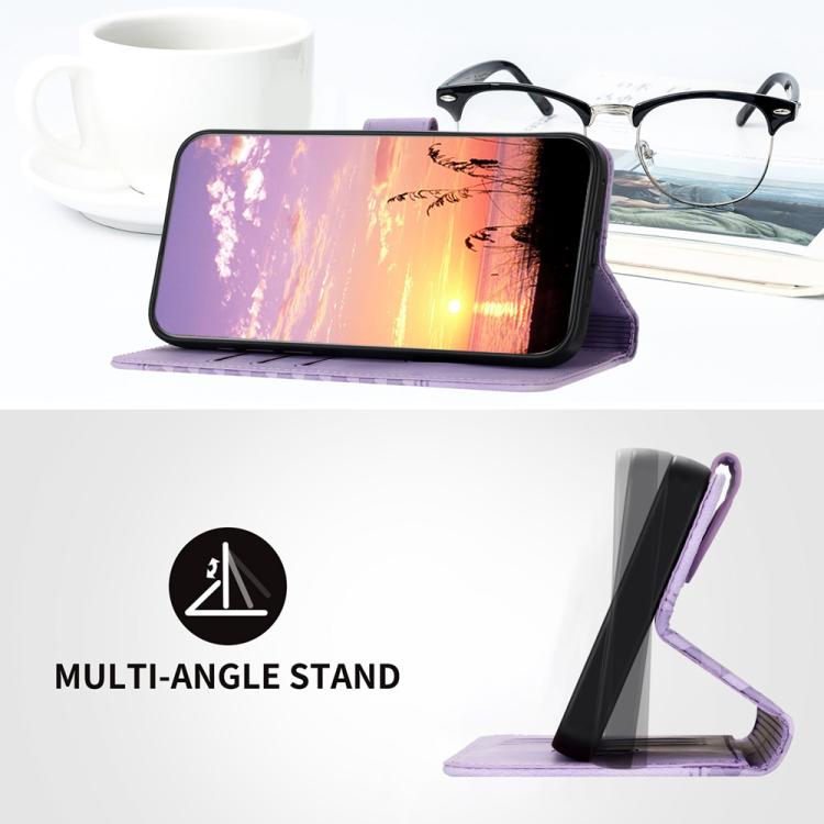 For iPhone 17 Air YX0060 Elephant Head Embossed Phone Leather Case with Lanyard(Light Purple) - free shipping - PMc TechLife - Order now!