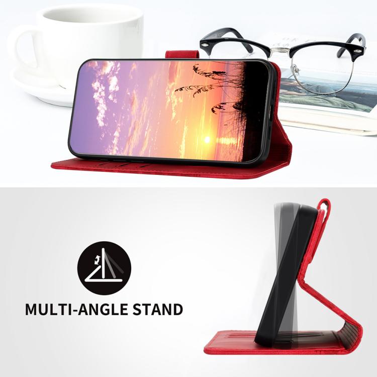 For iPhone 17 YX0060 Elephant Head Embossed Phone Leather Case with Lanyard(Red) - free shipping - PMc TechLife - Order now!
