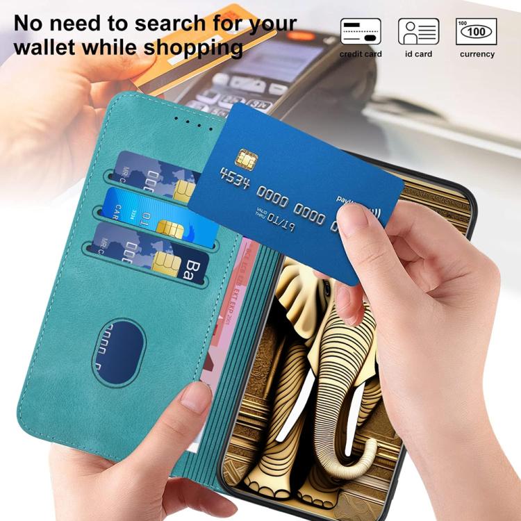 For iPhone 17 Pro YX0060 Elephant Head Embossed Phone Leather Case with Lanyard(Light Blue) - free shipping - PMc TechLife - Order now!