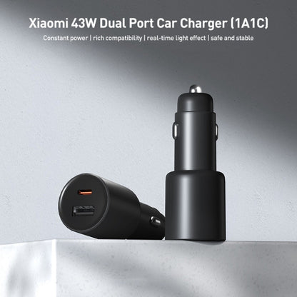 Original Xiaomi 43W Dual Ports USB + USB-C / Type-C Car Charger 1A1C(Black) - Car Charger by Xiaomi | Online Shopping South Africa | PMC Jewellery | Buy Now Pay Later Mobicred