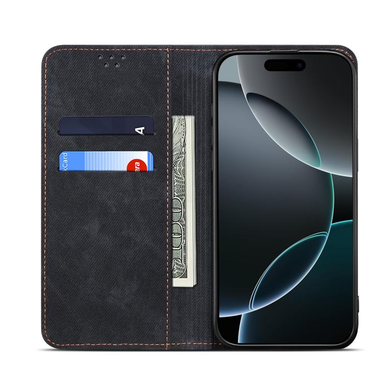 For Motorola Moto G15 Denim Texture Flip Leather Phone Case(Black) - free shipping - PMC TechLife - Order now!